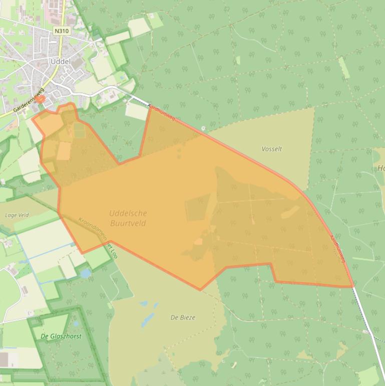 Kaart van postcodegebied 3888LX.