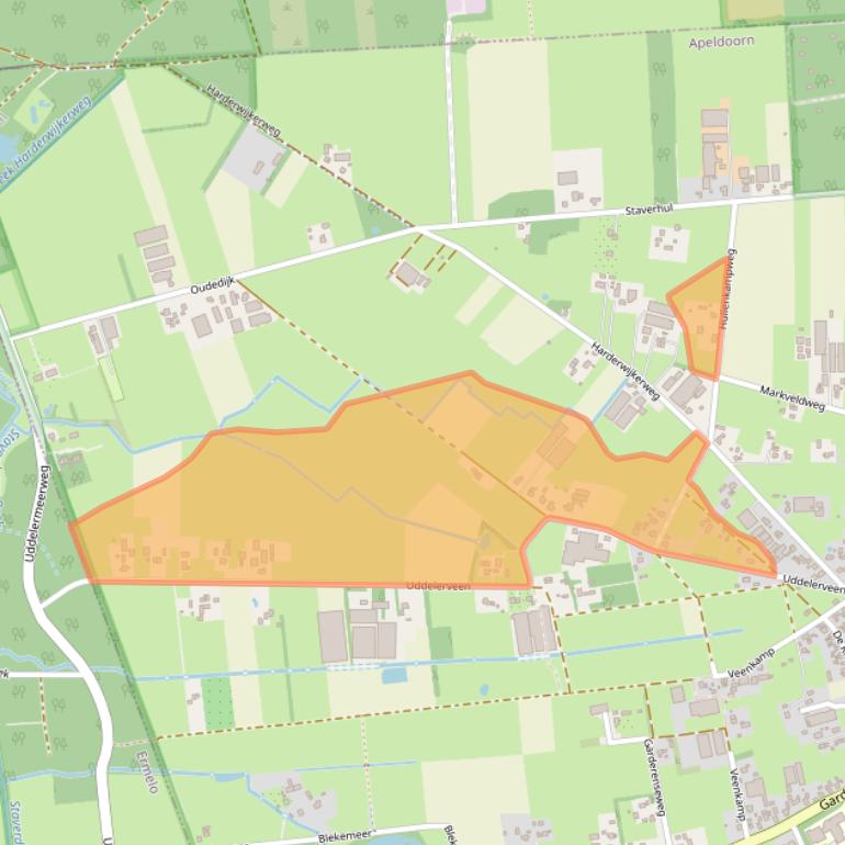 Kaart van postcodegebied 3888MN.
