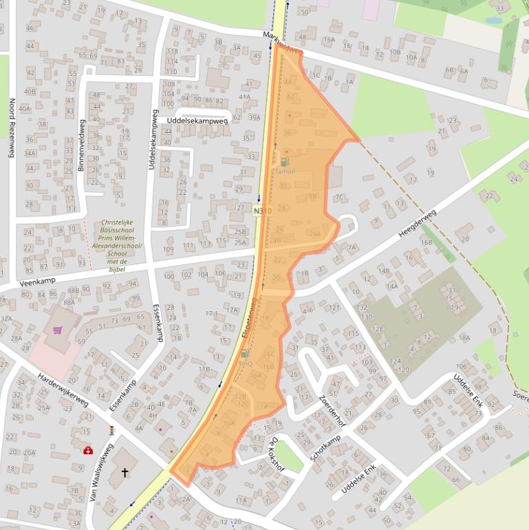 Kaart van postcodegebied 3888MV.