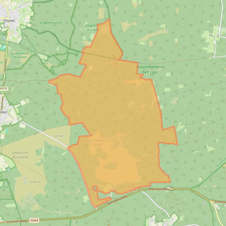Kaart van postcodegebied 3888MZ.