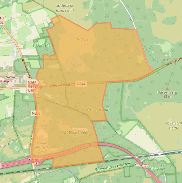 Kaart van postcodegebied 3888NR.