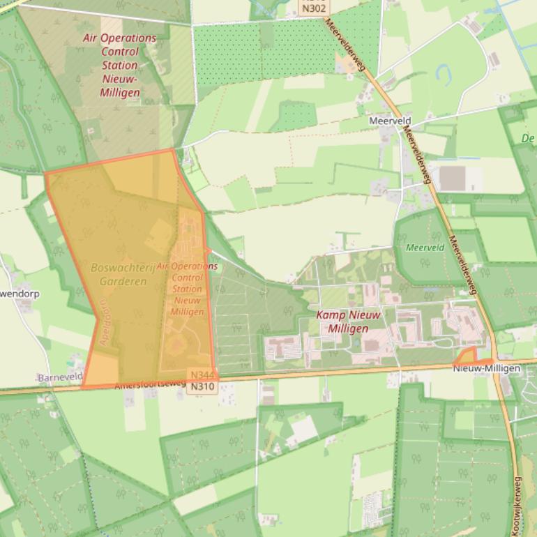 Kaart van postcodegebied 3888NS.