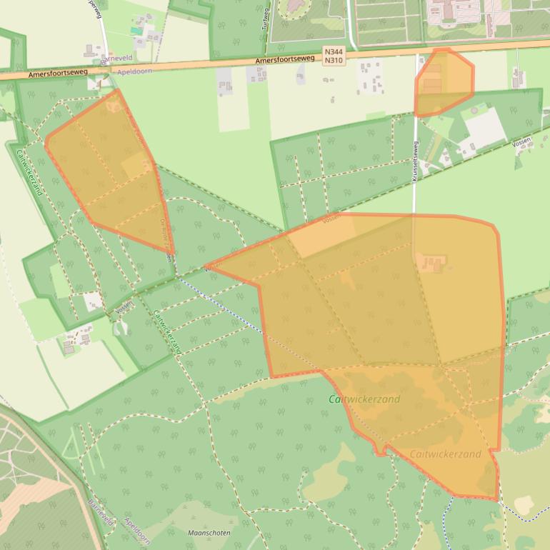 Kaart van postcodegebied 3888NV.