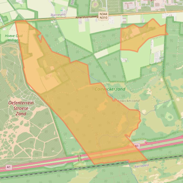 Kaart van postcodegebied 3888NW.