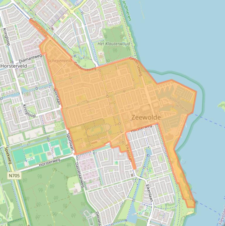 Kaart van postcodegebied 3891.