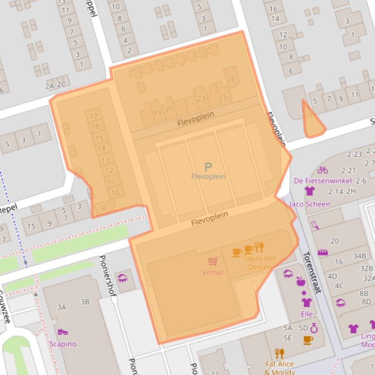 Kaart van postcodegebied 3891BA.