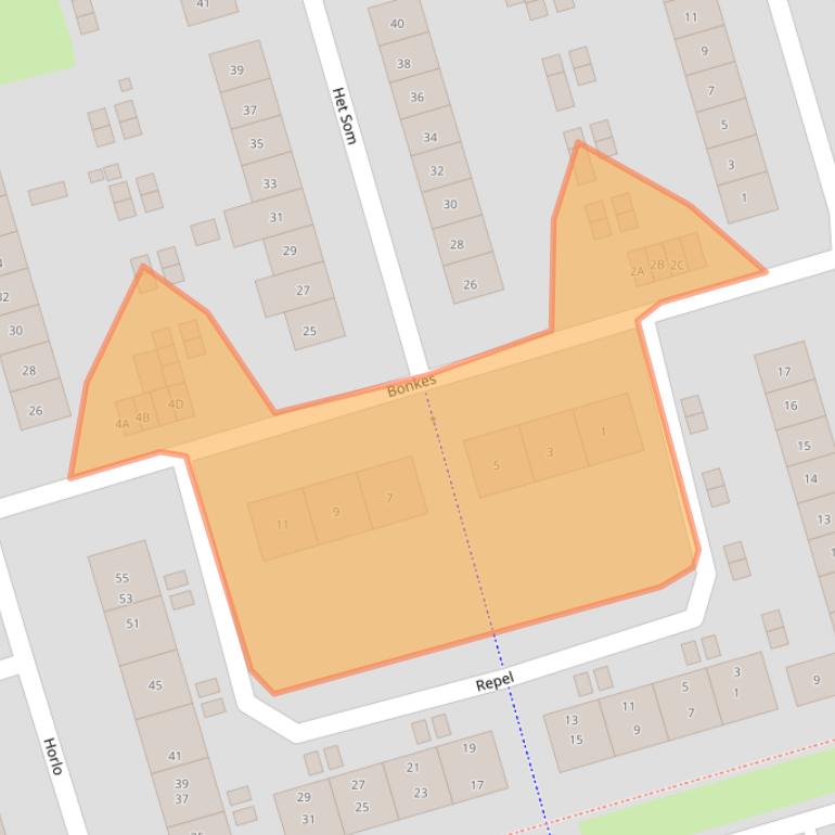 Kaart van postcodegebied 3891BN.