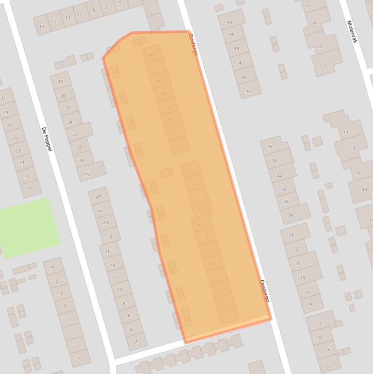 Kaart van postcodegebied 3891BS.
