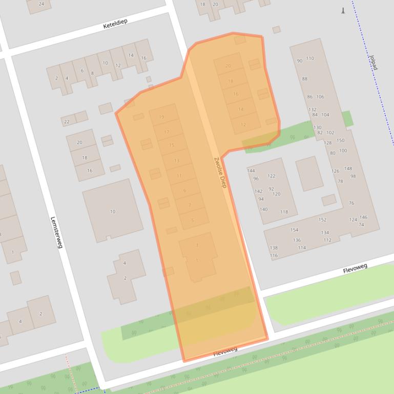 Kaart van postcodegebied 3891CA.