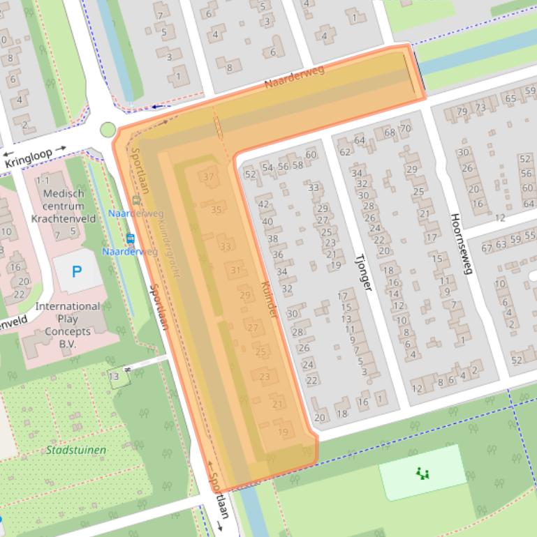 Kaart van postcodegebied 3891CD.