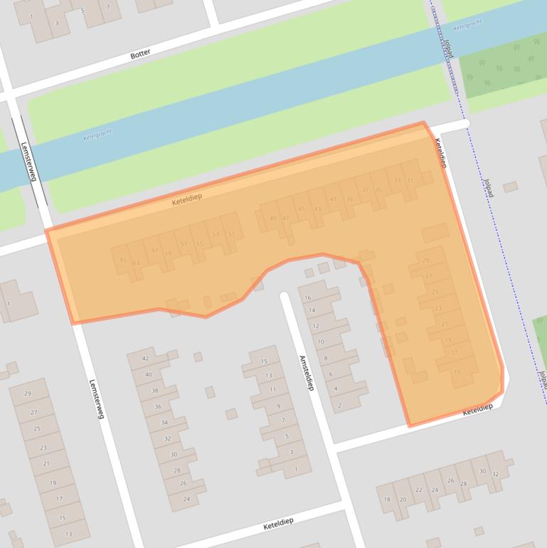 Kaart van postcodegebied 3891CM.