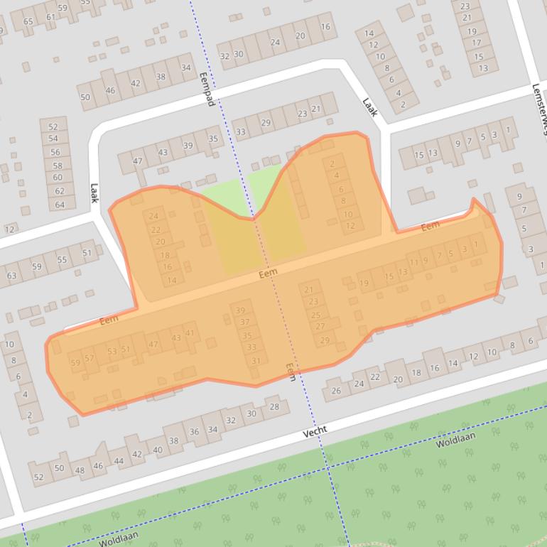 Kaart van postcodegebied 3891CS.