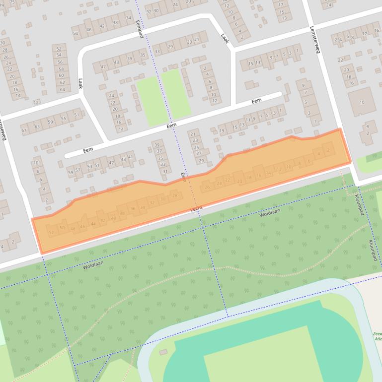 Kaart van postcodegebied 3891CZ.