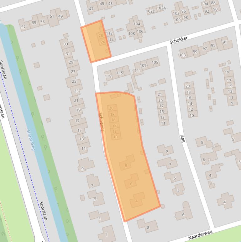 Kaart van postcodegebied 3891DD.