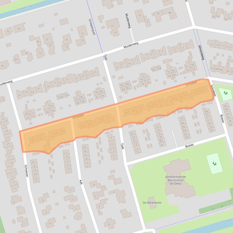 Kaart van postcodegebied 3891DM.