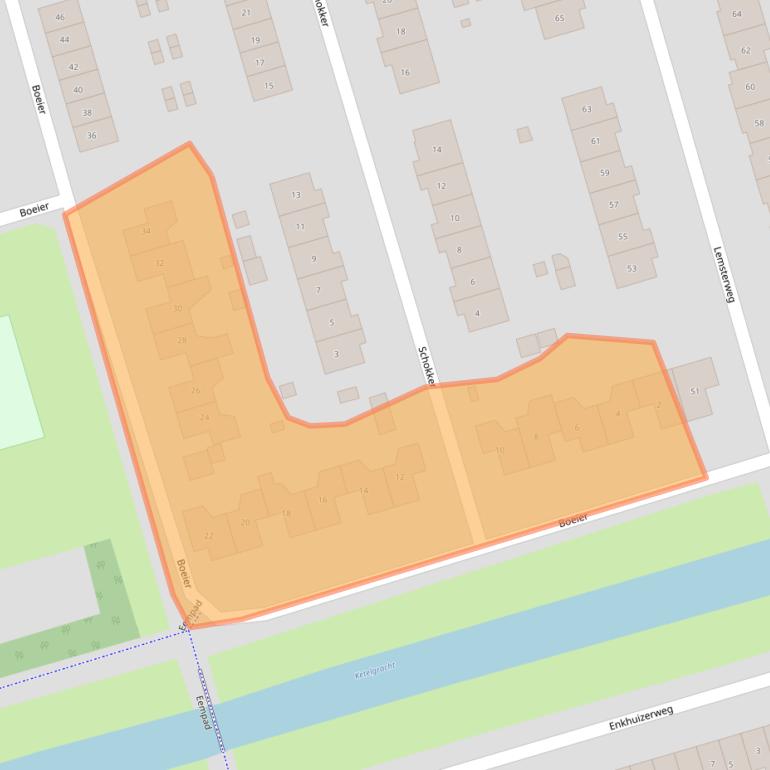 Kaart van postcodegebied 3891DW.