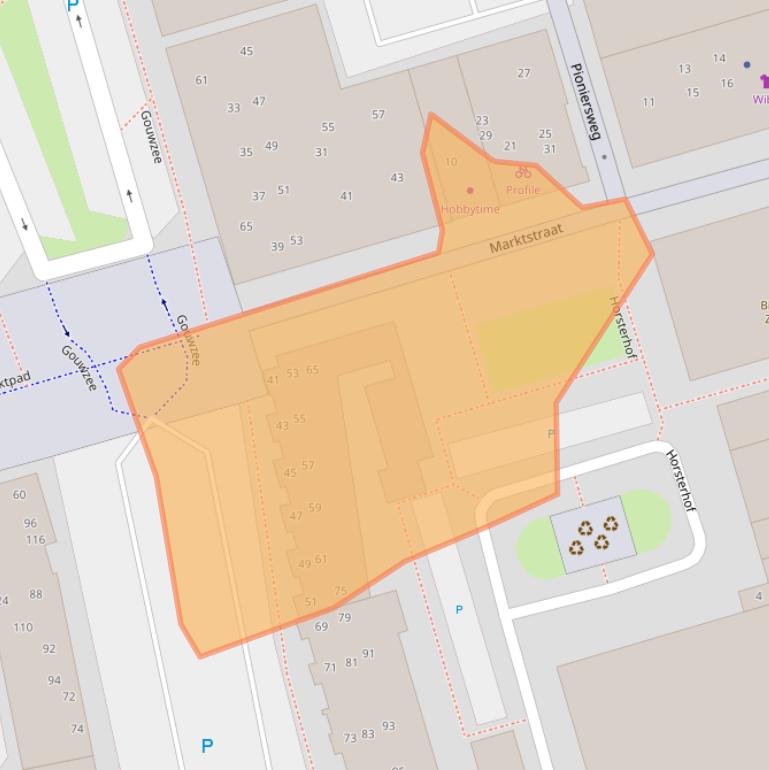 Kaart van postcodegebied 3891EX.