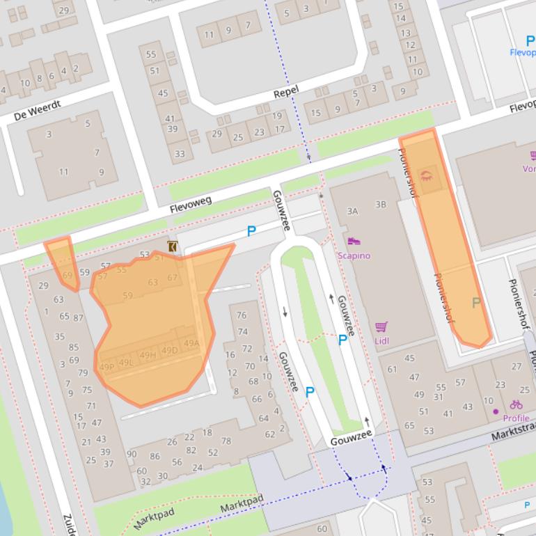 Kaart van postcodegebied 3891HA.