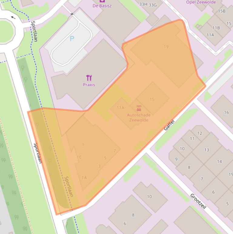 Kaart van postcodegebied 3891KC.