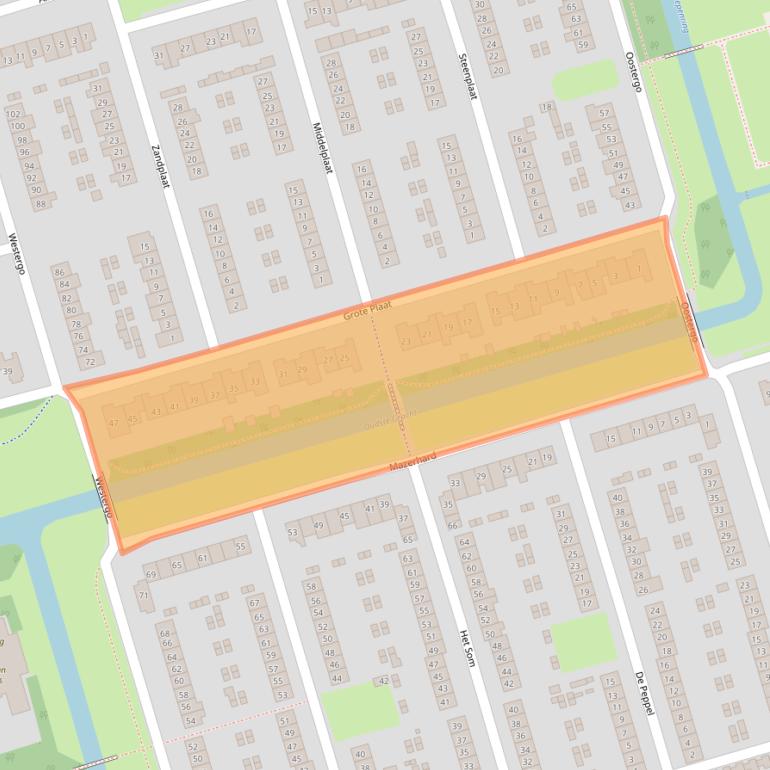 Kaart van postcodegebied 3891ZA.