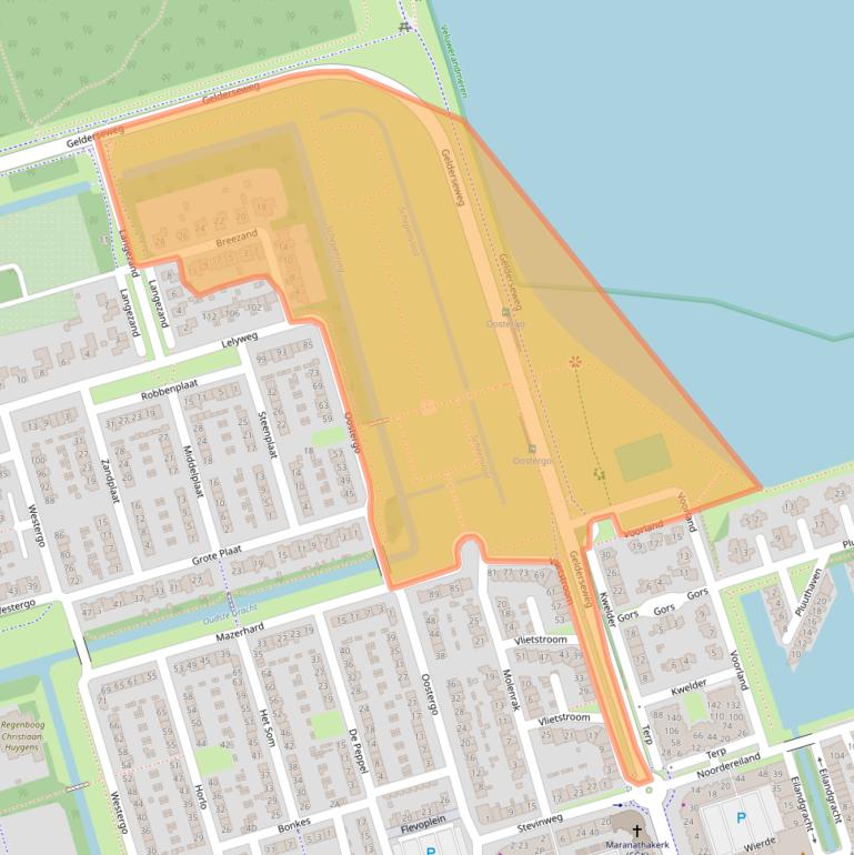 Kaart van postcodegebied 3891ZR.