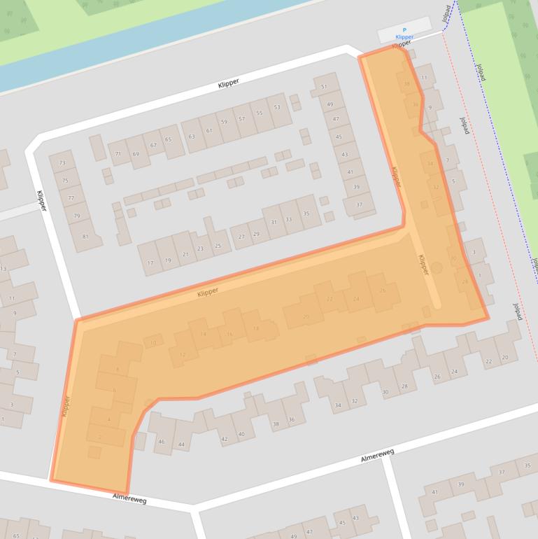 Kaart van postcodegebied 3891ZW.