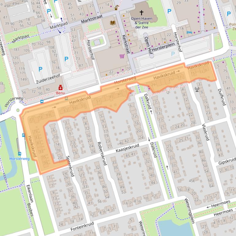 Kaart van postcodegebied 3892AA.