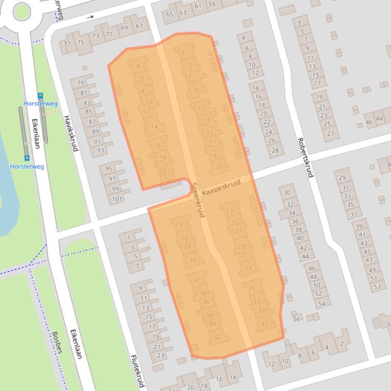 Kaart van postcodegebied 3892AC.