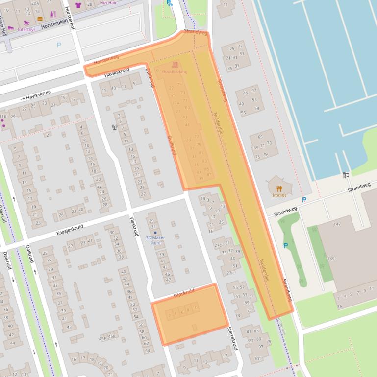 Kaart van postcodegebied 3892AN.