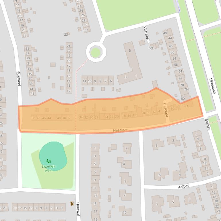 Kaart van postcodegebied 3892CH.