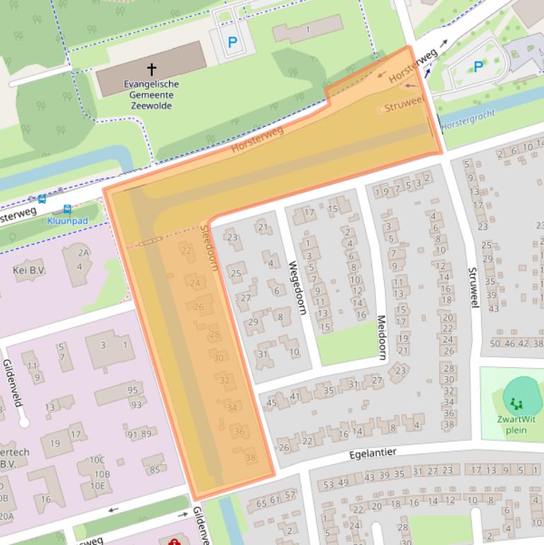 Kaart van postcodegebied 3892CP.