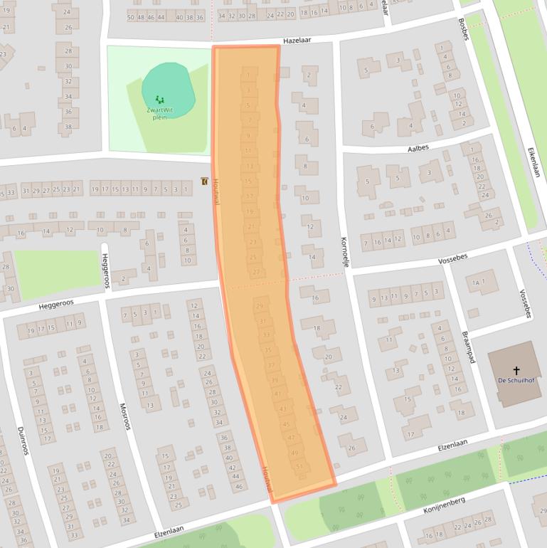 Kaart van postcodegebied 3892CW.