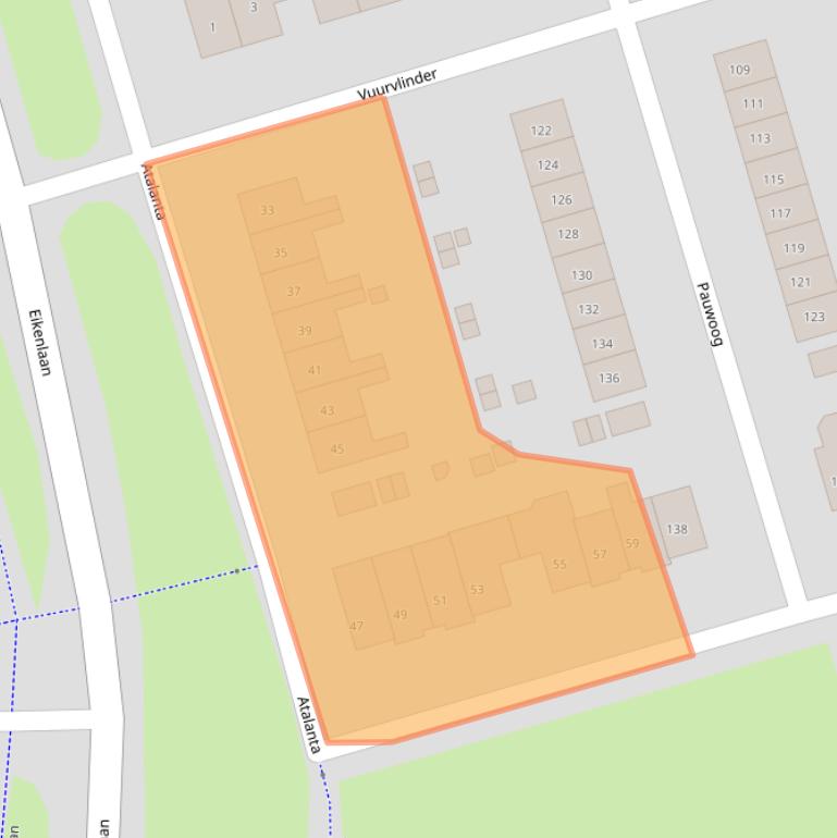 Kaart van postcodegebied 3892EB.