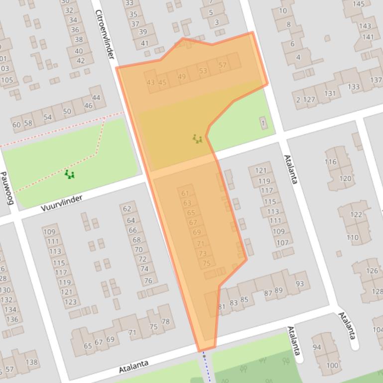 Kaart van postcodegebied 3892EW.