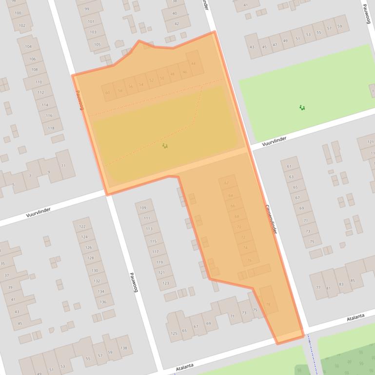 Kaart van postcodegebied 3892EZ.