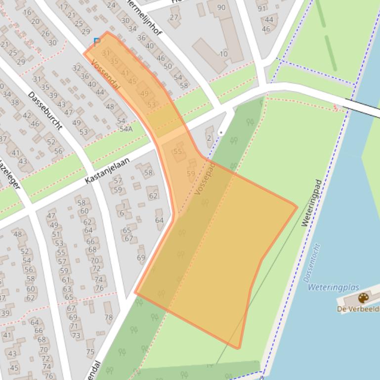 Kaart van postcodegebied 3892VK.