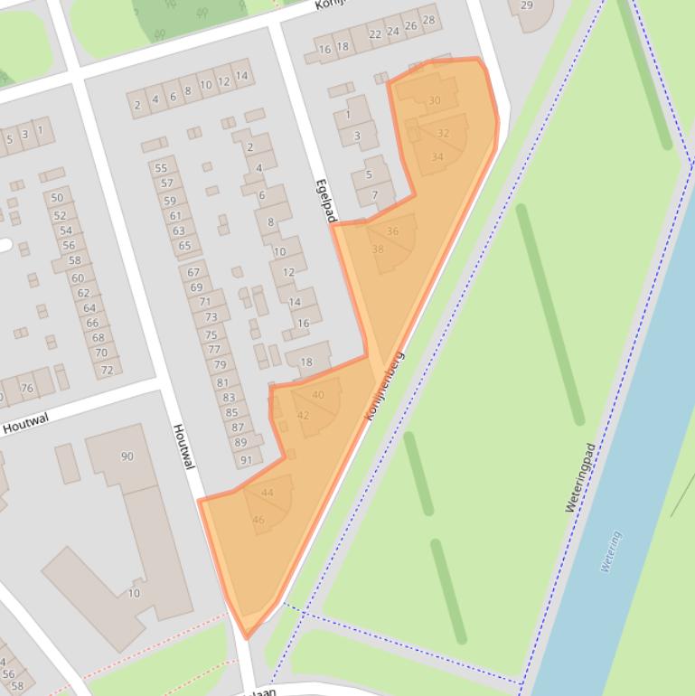 Kaart van postcodegebied 3892VX.