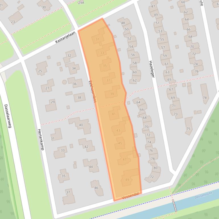 Kaart van postcodegebied 3892WR.