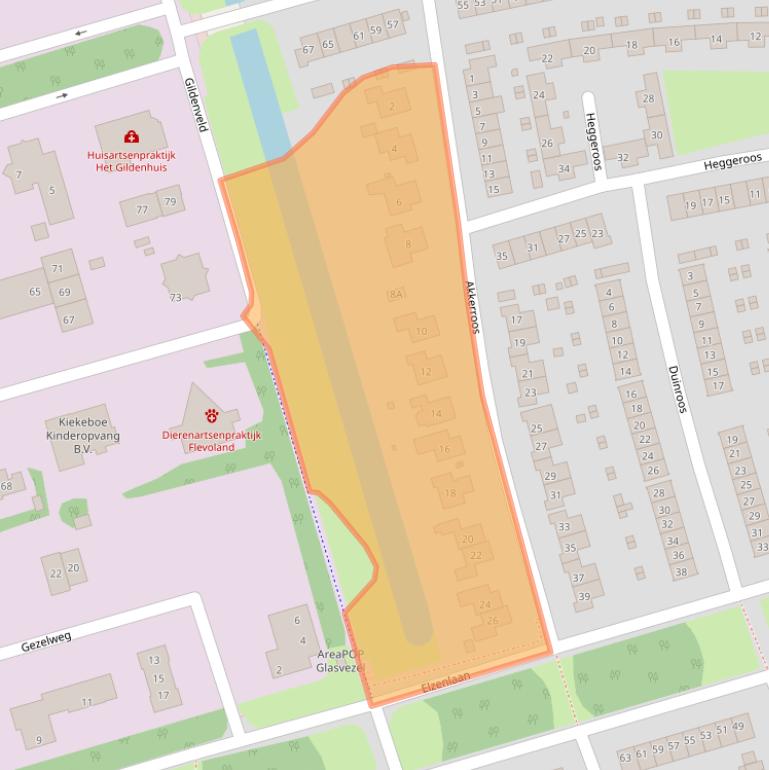 Kaart van postcodegebied 3892XN.