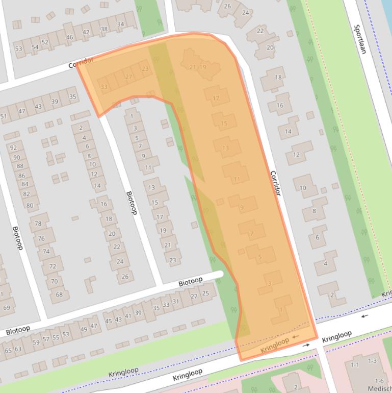 Kaart van postcodegebied 3893BA.