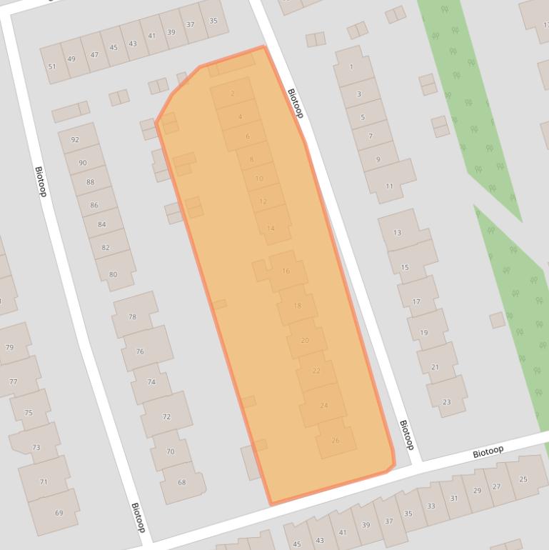 Kaart van postcodegebied 3893BK.