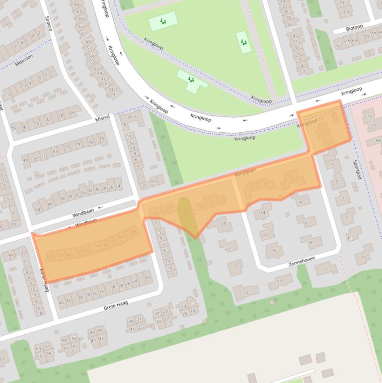 Kaart van postcodegebied 3893CC.