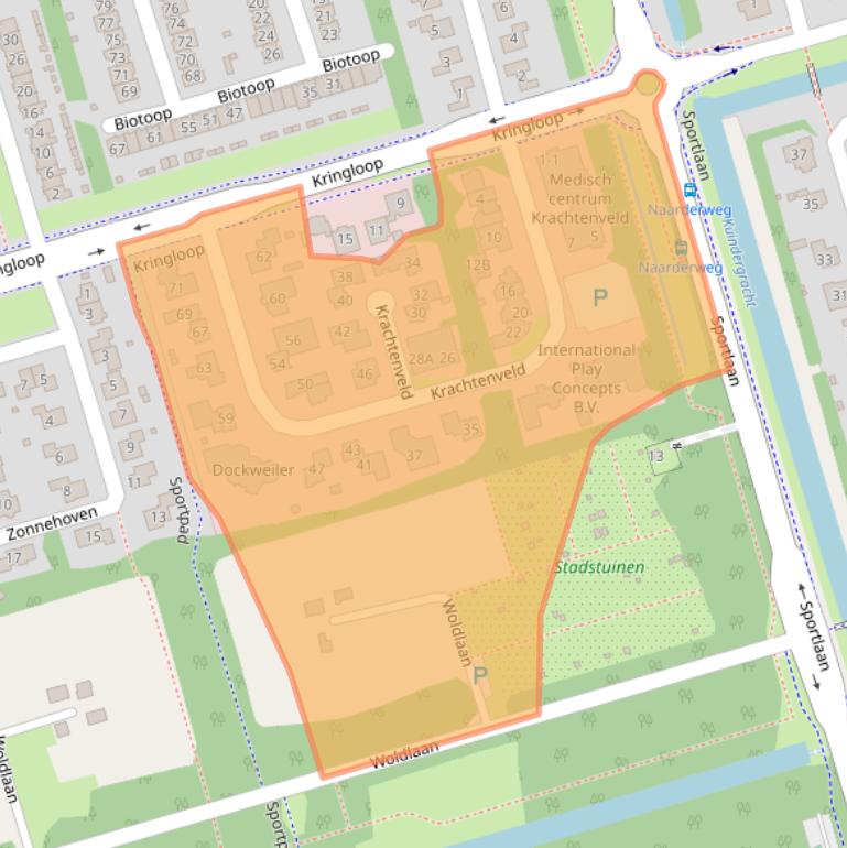 Kaart van postcodegebied 3893CD.