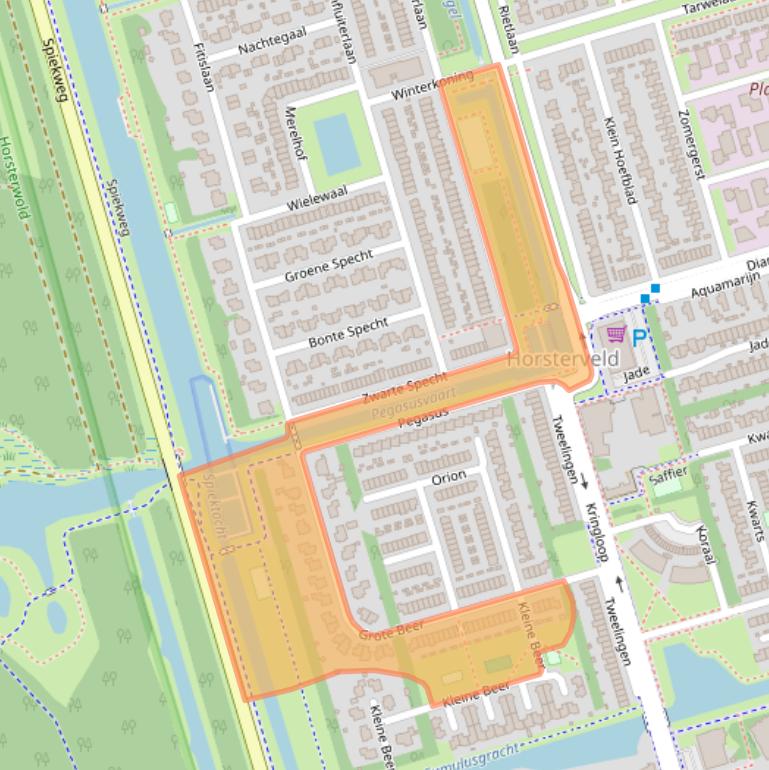 Kaart van postcodegebied 3893DJ.