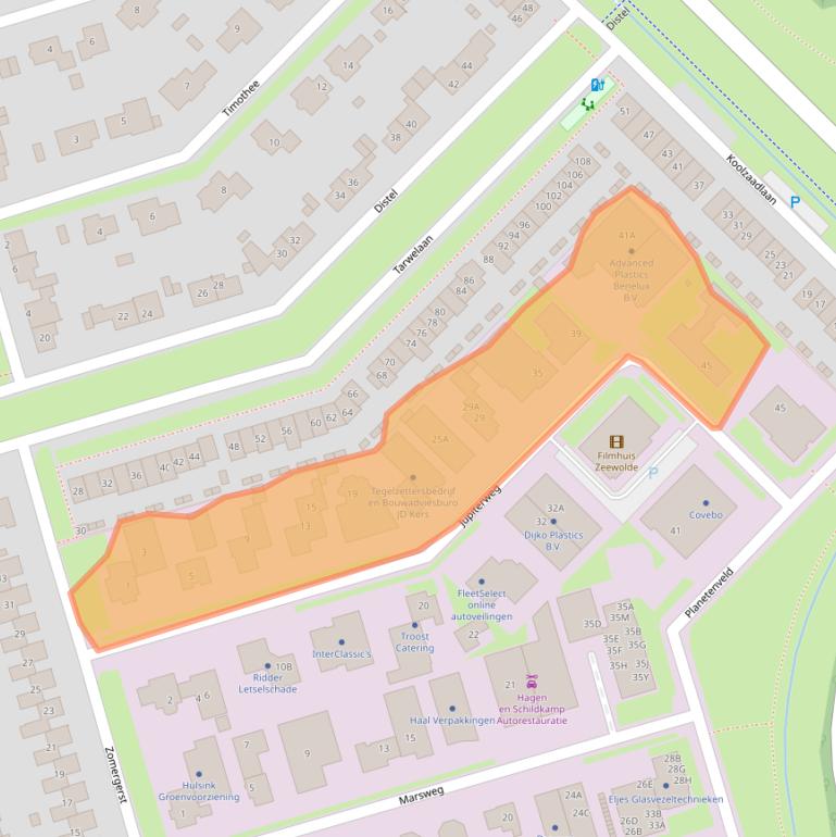 Kaart van postcodegebied 3893GC.