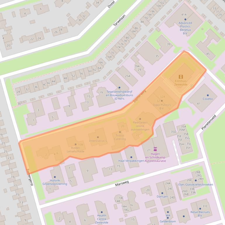 Kaart van postcodegebied 3893GD.