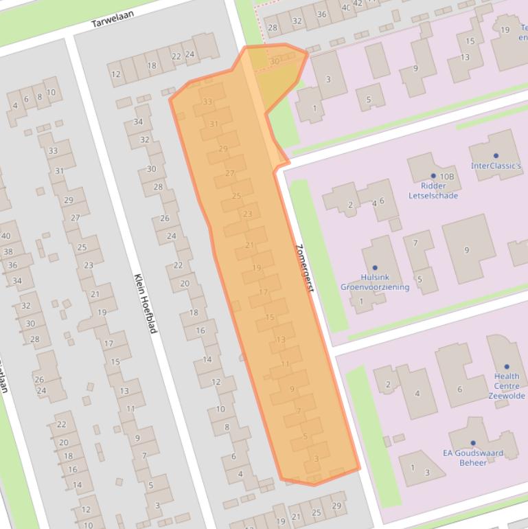 Kaart van postcodegebied 3893GG.