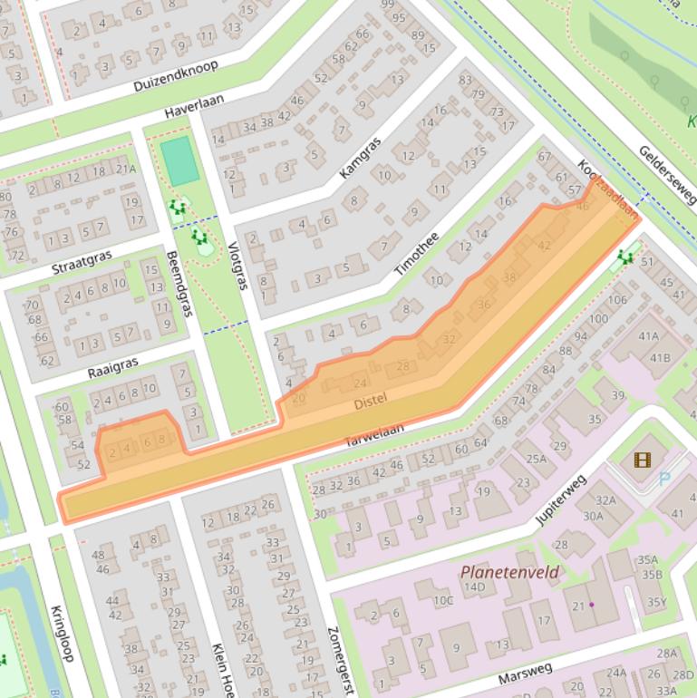 Kaart van postcodegebied 3893GP.