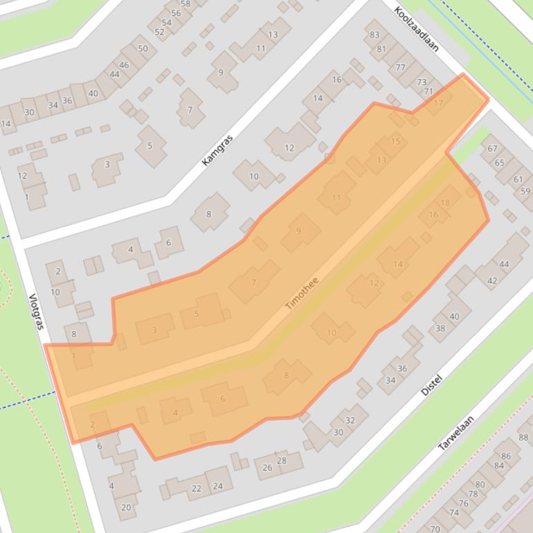 Kaart van postcodegebied 3893GX.