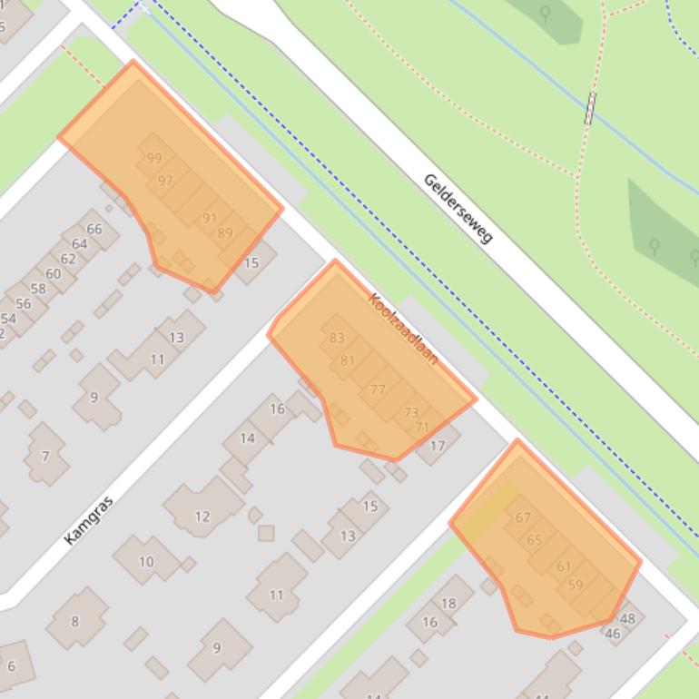 Kaart van postcodegebied 3893HB.